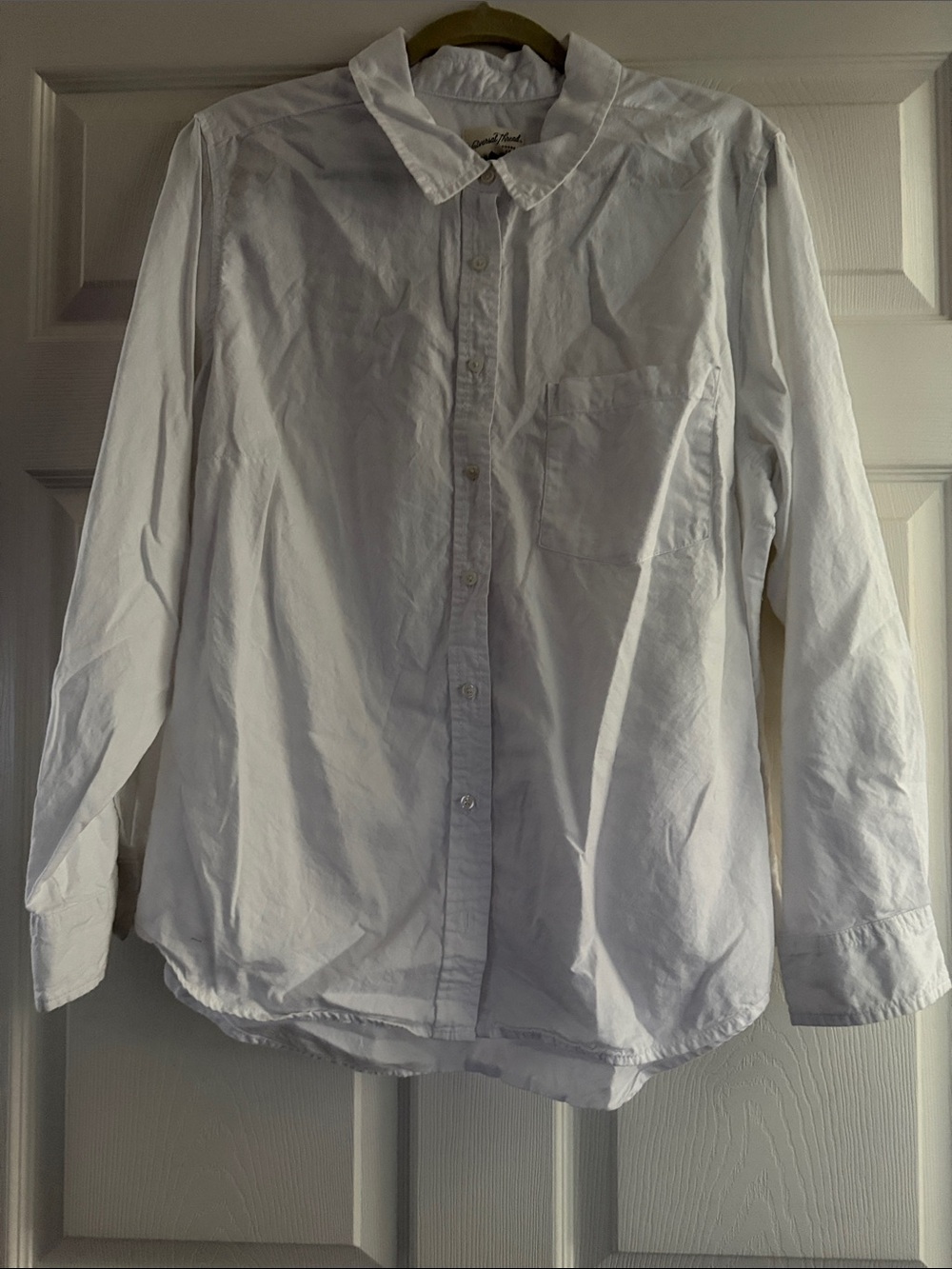 Universal Thread White Long-Sleeve Button-Down Shirt 100% Cotton